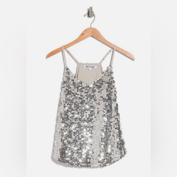 WALTER BAKER Haley Sequin Cami Top Size L (no tags) - Picture 3 of 8
